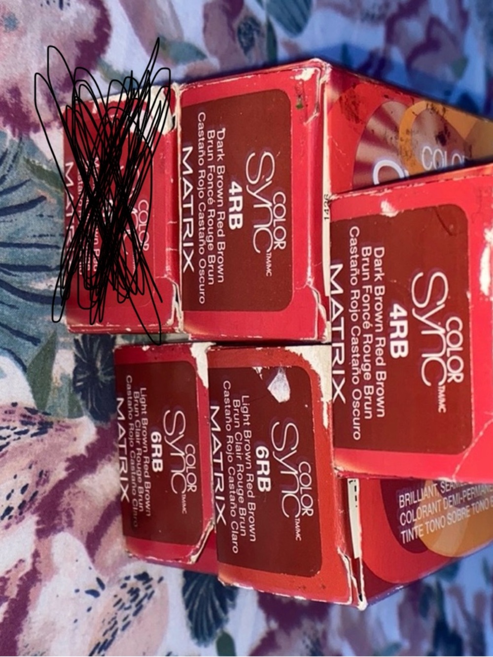 Matrix Color Sync Hair Color Boxes - 4RB & 6RB Shades (8 tubes total)